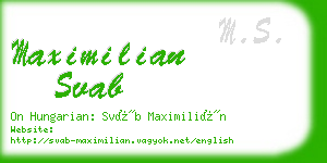 maximilian svab business card